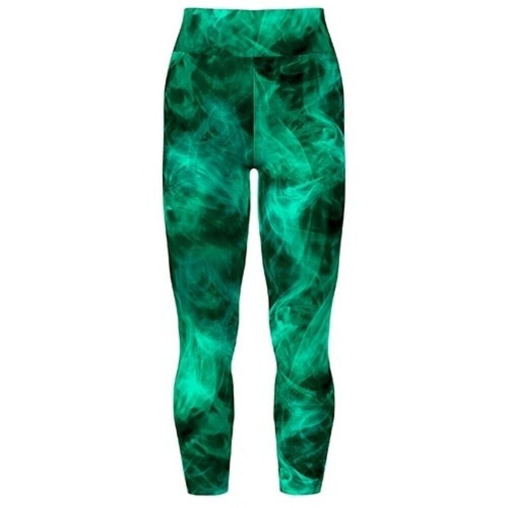 NEW‎ TC2 Plus LuLaRoe Tie Dye Green Smoke Vapor Leggings Black Stretch Comfy